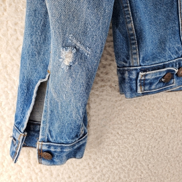 VTG Levis Trucker Denim Jacket Wmn 18 M Blue Jean Bomber USA Made 70506 0217 - Picture 13 of 16